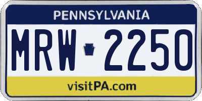 PA license plate MRW2250