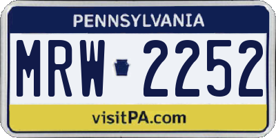 PA license plate MRW2252