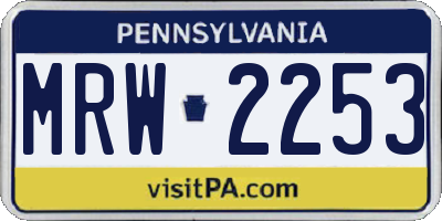 PA license plate MRW2253