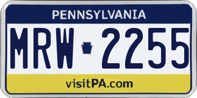 PA license plate MRW2255