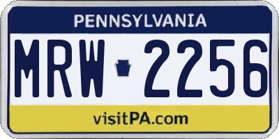 PA license plate MRW2256