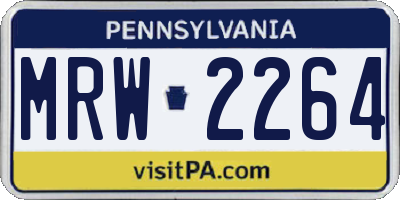 PA license plate MRW2264