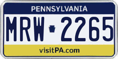 PA license plate MRW2265