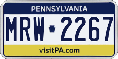 PA license plate MRW2267