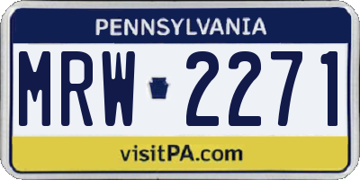 PA license plate MRW2271
