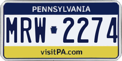 PA license plate MRW2274