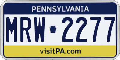 PA license plate MRW2277