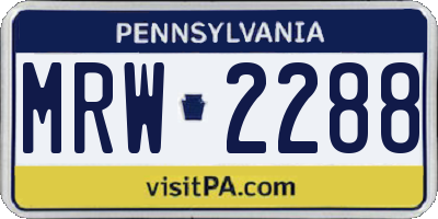 PA license plate MRW2288