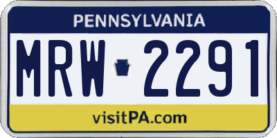 PA license plate MRW2291
