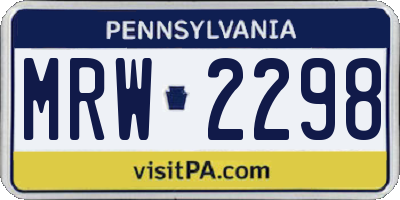 PA license plate MRW2298