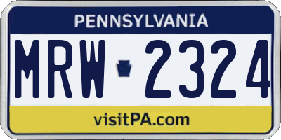 PA license plate MRW2324