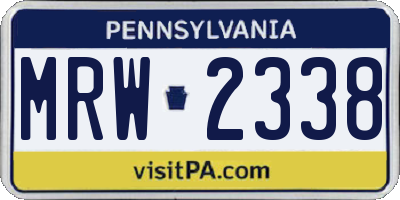 PA license plate MRW2338