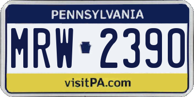 PA license plate MRW2390