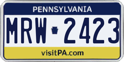 PA license plate MRW2423