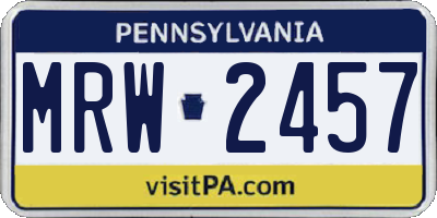 PA license plate MRW2457