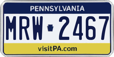 PA license plate MRW2467