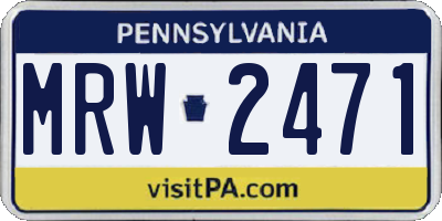 PA license plate MRW2471