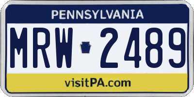 PA license plate MRW2489