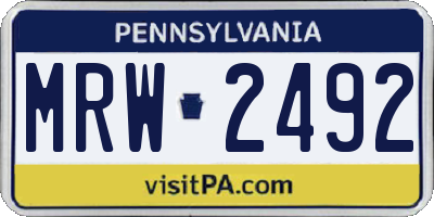 PA license plate MRW2492