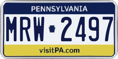 PA license plate MRW2497
