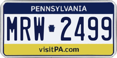 PA license plate MRW2499