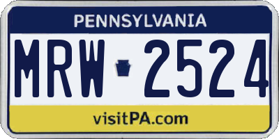 PA license plate MRW2524
