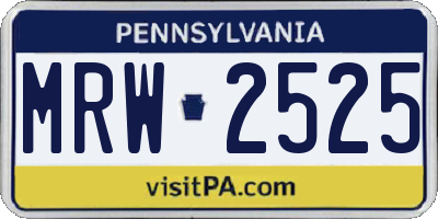 PA license plate MRW2525