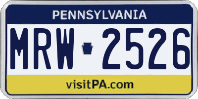 PA license plate MRW2526