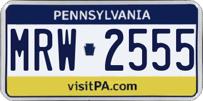 PA license plate MRW2555
