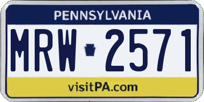 PA license plate MRW2571