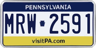 PA license plate MRW2591