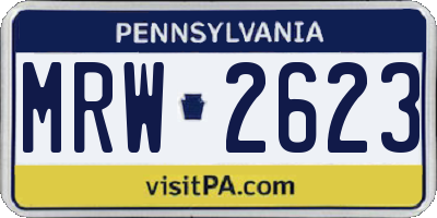 PA license plate MRW2623