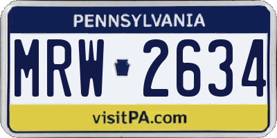 PA license plate MRW2634