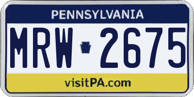 PA license plate MRW2675