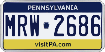 PA license plate MRW2686