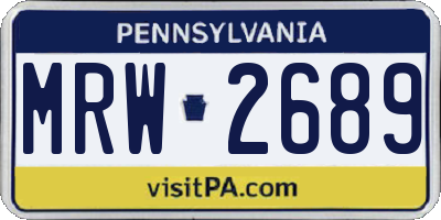 PA license plate MRW2689