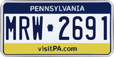 PA license plate MRW2691