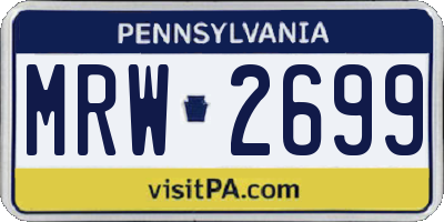 PA license plate MRW2699