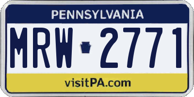 PA license plate MRW2771