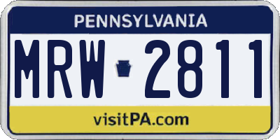 PA license plate MRW2811