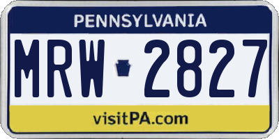 PA license plate MRW2827