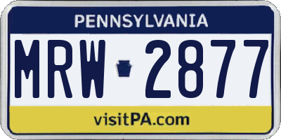 PA license plate MRW2877