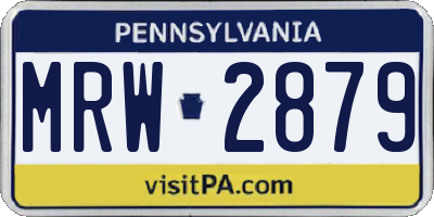 PA license plate MRW2879