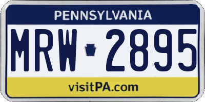 PA license plate MRW2895
