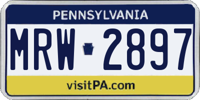 PA license plate MRW2897