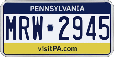 PA license plate MRW2945