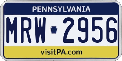 PA license plate MRW2956