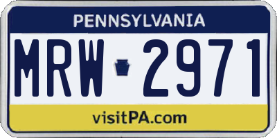 PA license plate MRW2971