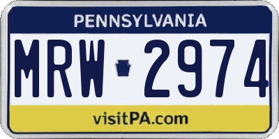 PA license plate MRW2974