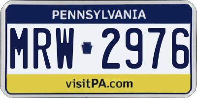 PA license plate MRW2976